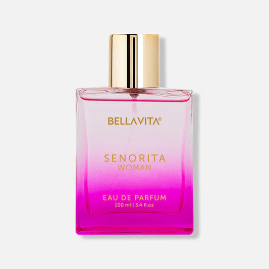 BellaVita SENORITA Woman EDP – Long-Lasting Floral & Fruity Women's Premium Perfume, Ideal for Indian Weather | Yuzu, Lotus, Magnolia, Musk | Perfect for Day Events, 100ML