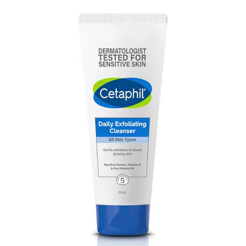 Cetaphil Daily Exfoliating Cleanser with Vit E and B5 All Skin Types Dermatologist Tested (178ml)