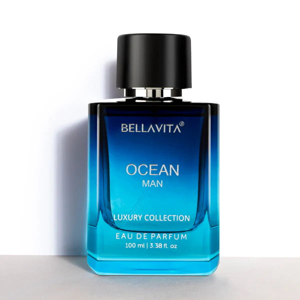 Bella Vita Luxury Men Ocean Aquatic Eau De Parfum With Marine, Orchid & Musk|Long Lasting Fresh Citrusy & Woody Edp Fragrance Scent Liquid Perfume,100 Ml