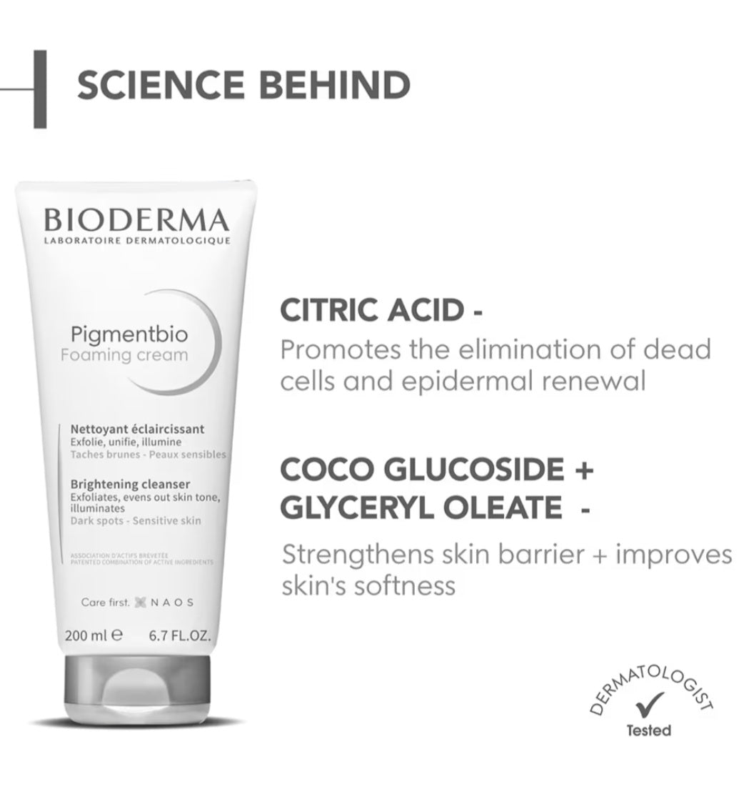 BIODERMA Brightening Exfoliating Cleanser Pigmentbio Foaming Cream For Dark Spots