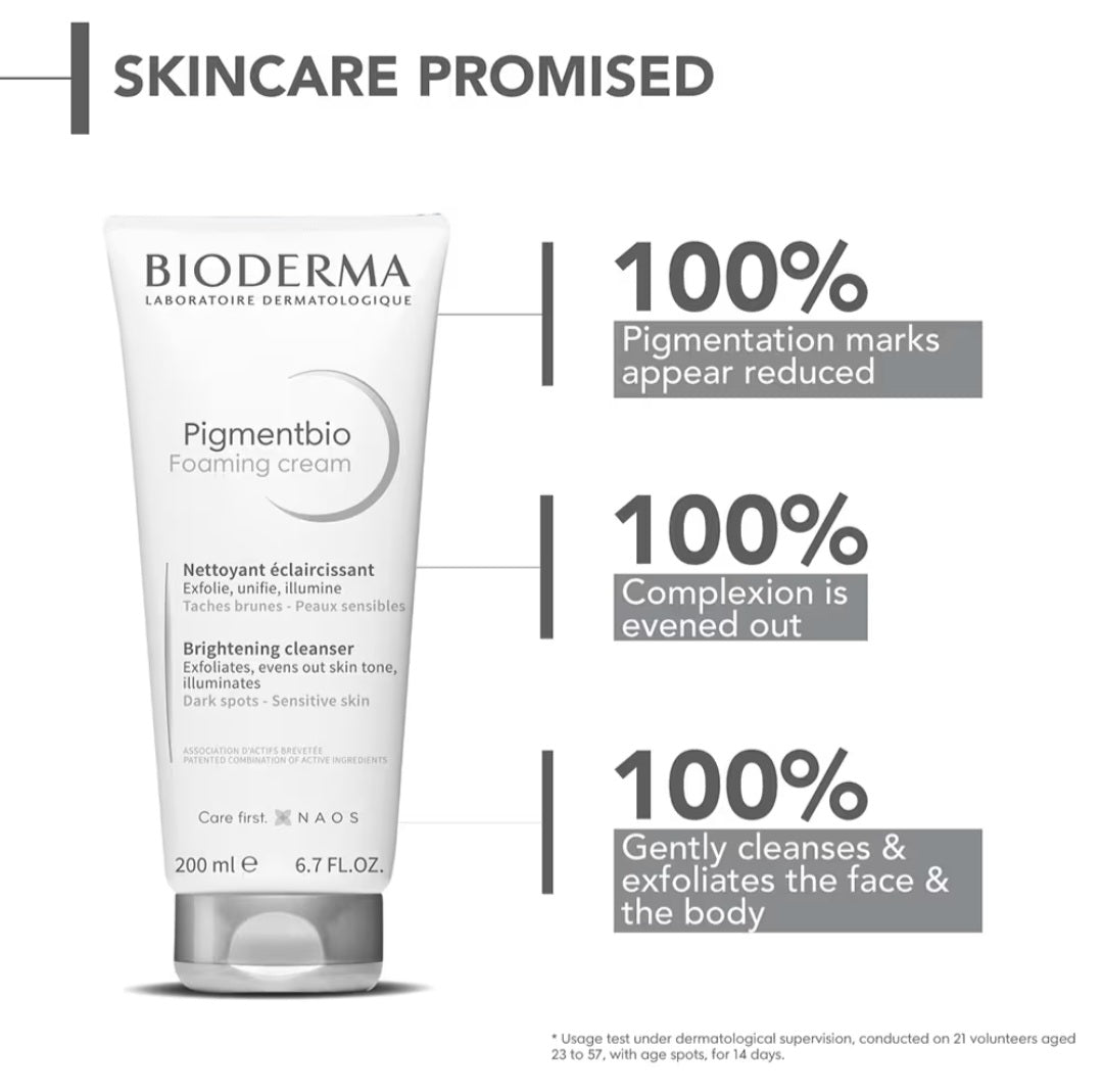 BIODERMA Brightening Exfoliating Cleanser Pigmentbio Foaming Cream For Dark Spots