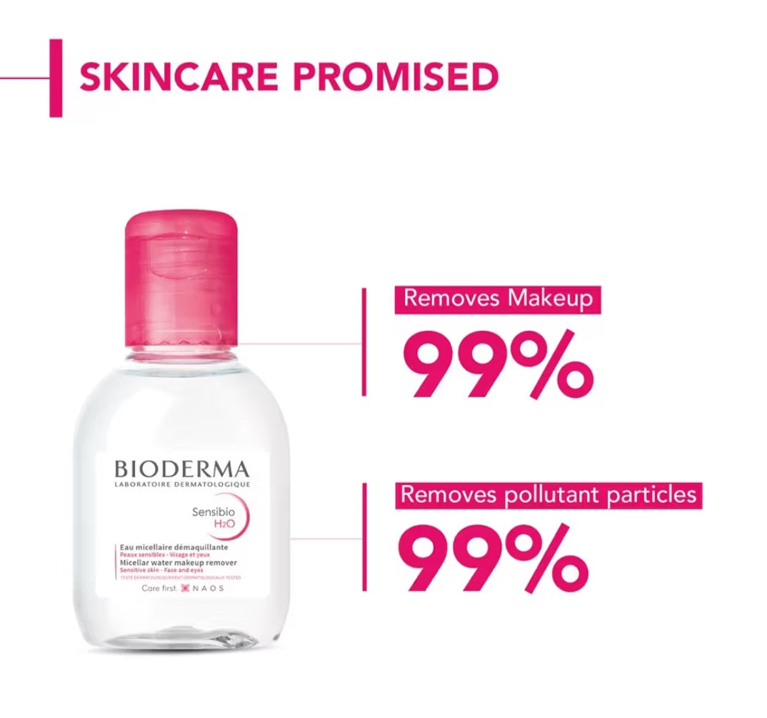 BIODERMA Dermatological Micellar Water Sensibio H2O - Gently Removes Makeup Prevents Clogged Pores